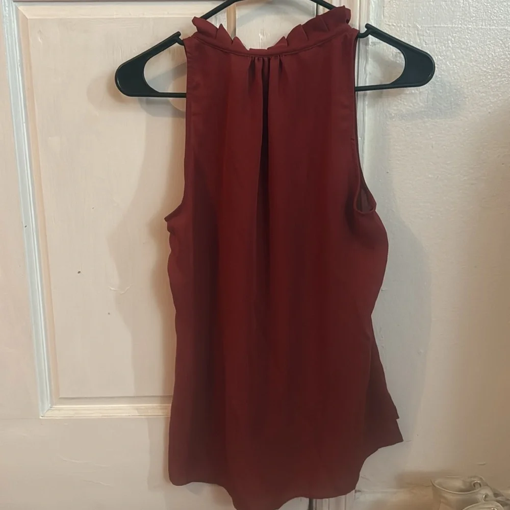 Laundry by Shelli Segal Burgundy Tank Blouse | XS - Picture 4 of 4